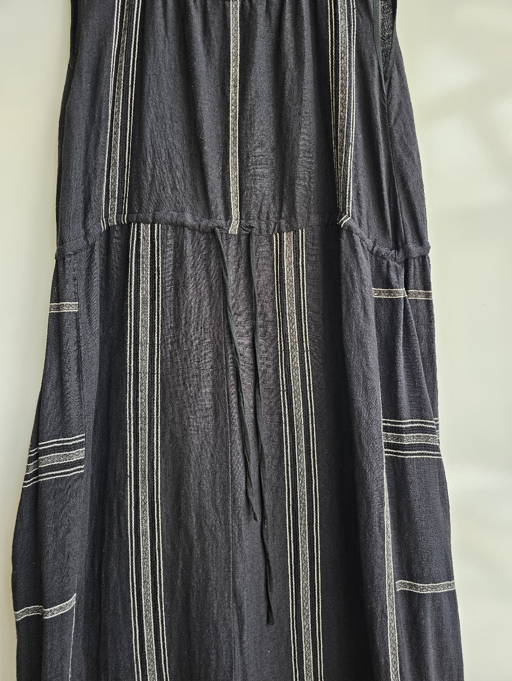 Ace & Jig Celia Maxi Dress Narnia Woven Cotton Charcol Semisheer Small 54" Long - Picture 4 of 9